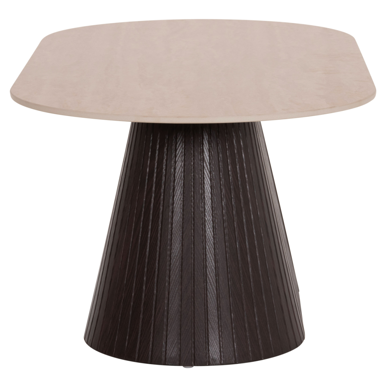 COFFEE TABLE OVAL CATER HM18321 CERAMIC TOP WITH TRAVERTINE STONE LOOK--MDF BASE 120x60x46H [5]