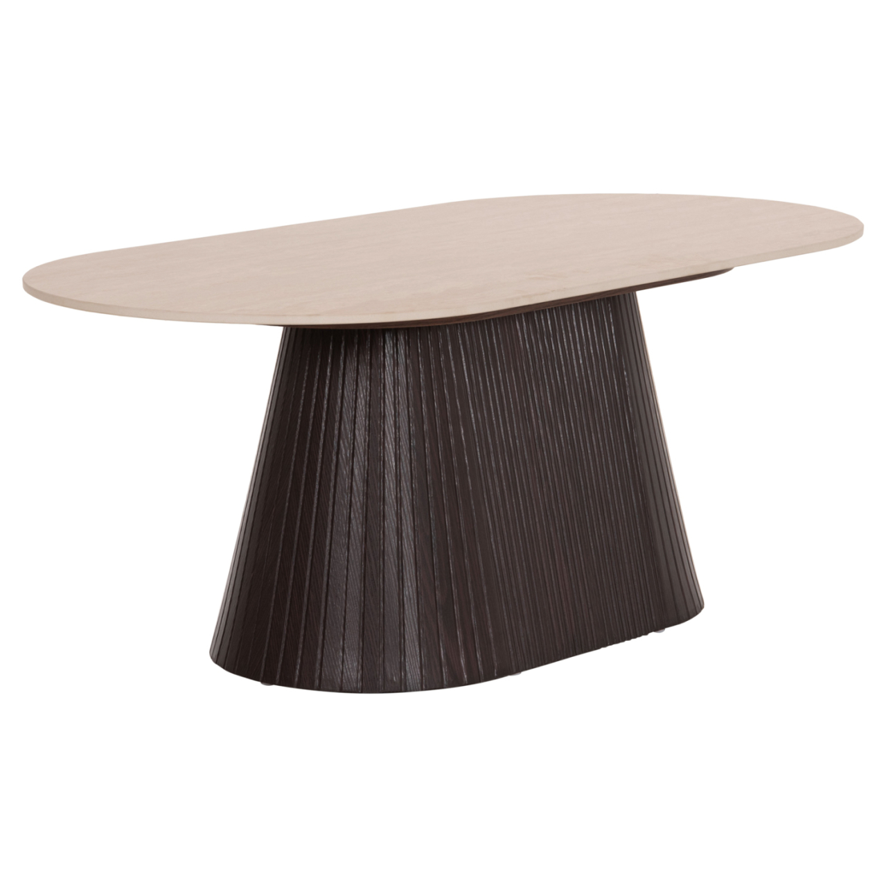 COFFEE TABLE OVAL CATER HM18321 CERAMIC TOP WITH TRAVERTINE STONE LOOK--MDF BASE 120x60x46H [4]