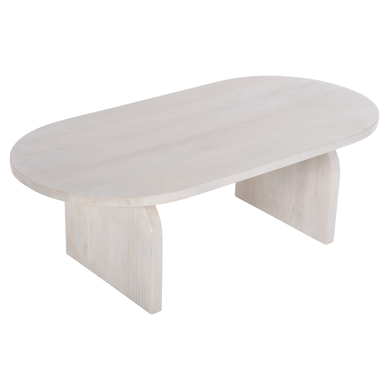 COFFEE TABLE OVAL HONKY HM9691 SOLID MANGO WOOD IN WHITE 120x60x40Hcm. [3]