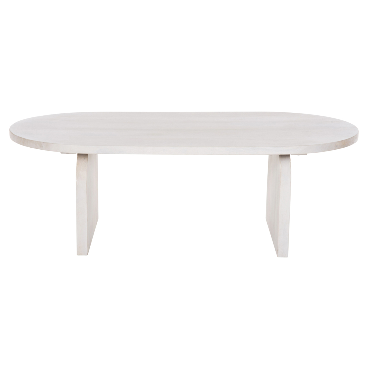 COFFEE TABLE OVAL HONKY HM9691 SOLID MANGO WOOD IN WHITE 120x60x40Hcm. [4]