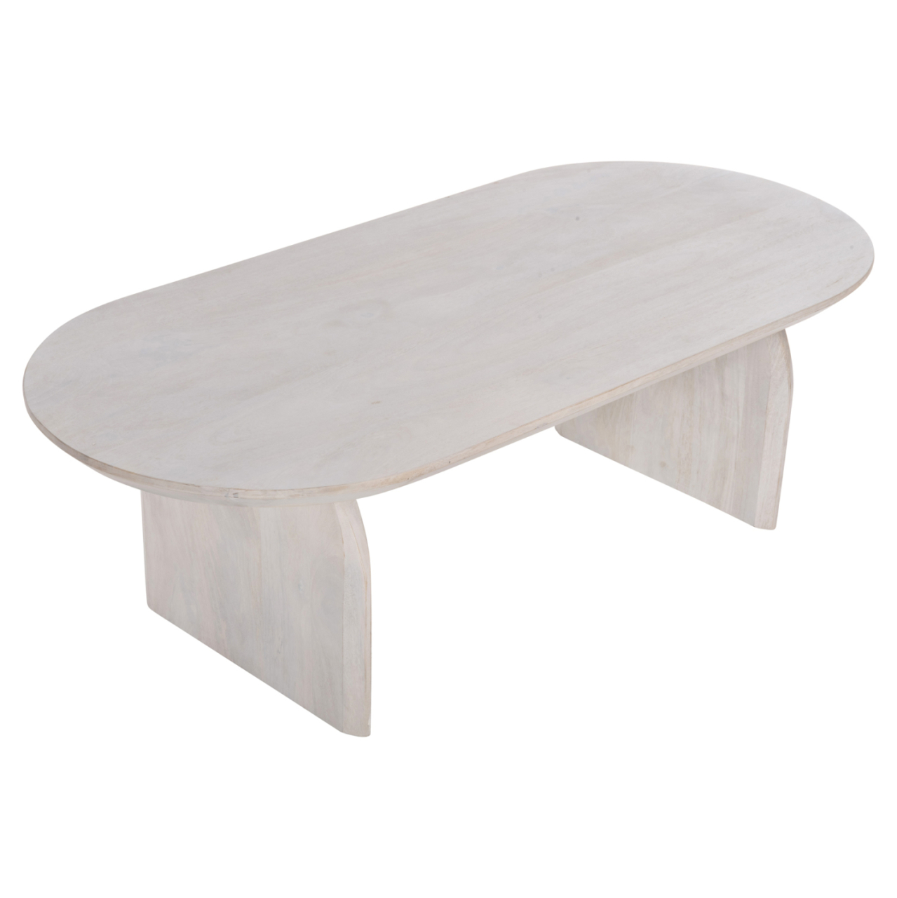 COFFEE TABLE OVAL HONKY HM9710 SOLID MANGO WOOD IN WHITE 130x60x40Hcm. [3]