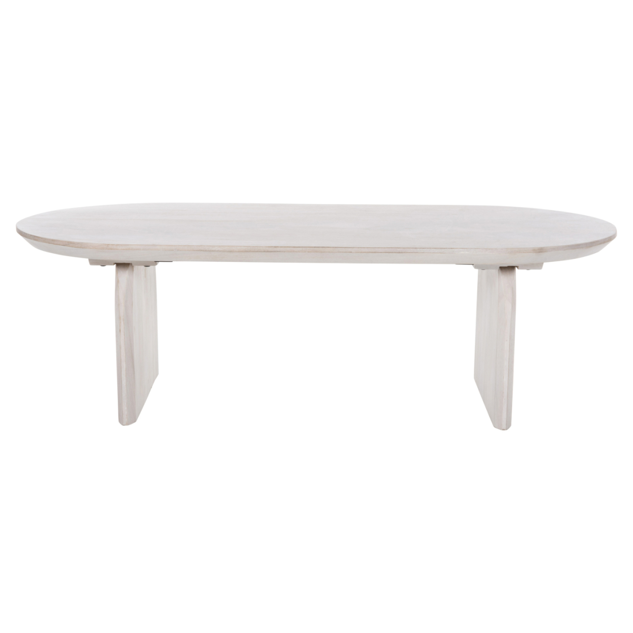 COFFEE TABLE OVAL HONKY HM9710 SOLID MANGO WOOD IN WHITE 130x60x40Hcm. [4]