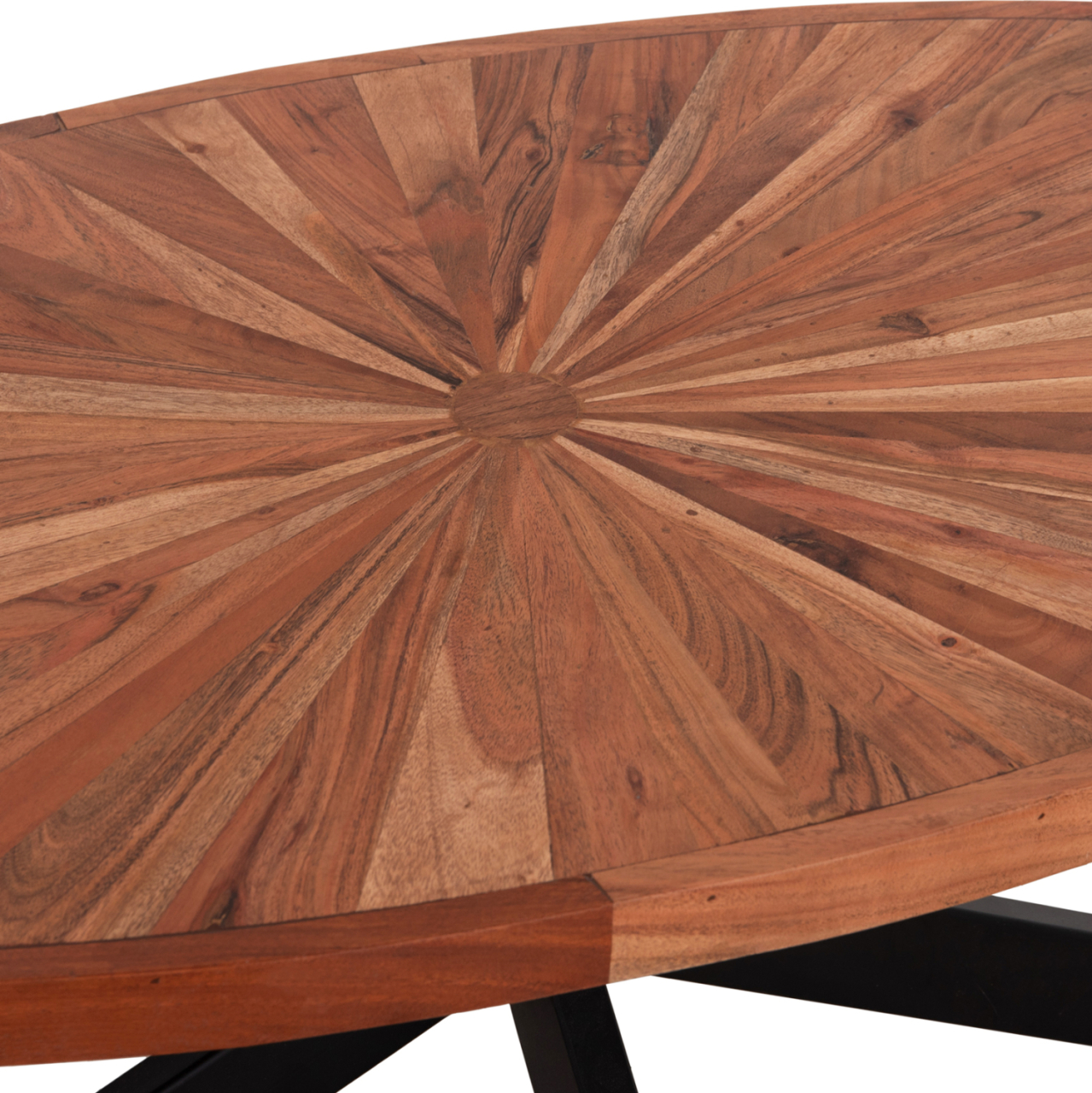 COFFEE TABLE OVAL MONTANA SUPERIOR HM9906 ACACIA WOOD-METAL 120x61x45Hcm. [5]