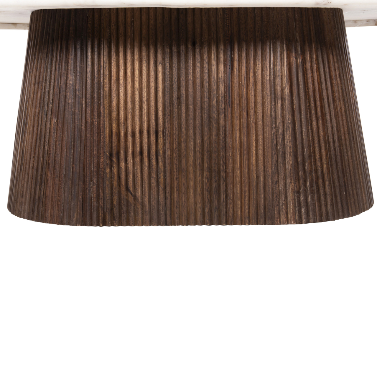 COFFEE TABLE OVAL PURGER HM9716 SOLID MANGO-WHITE MARBLE 120x70x38Hcm. [5]