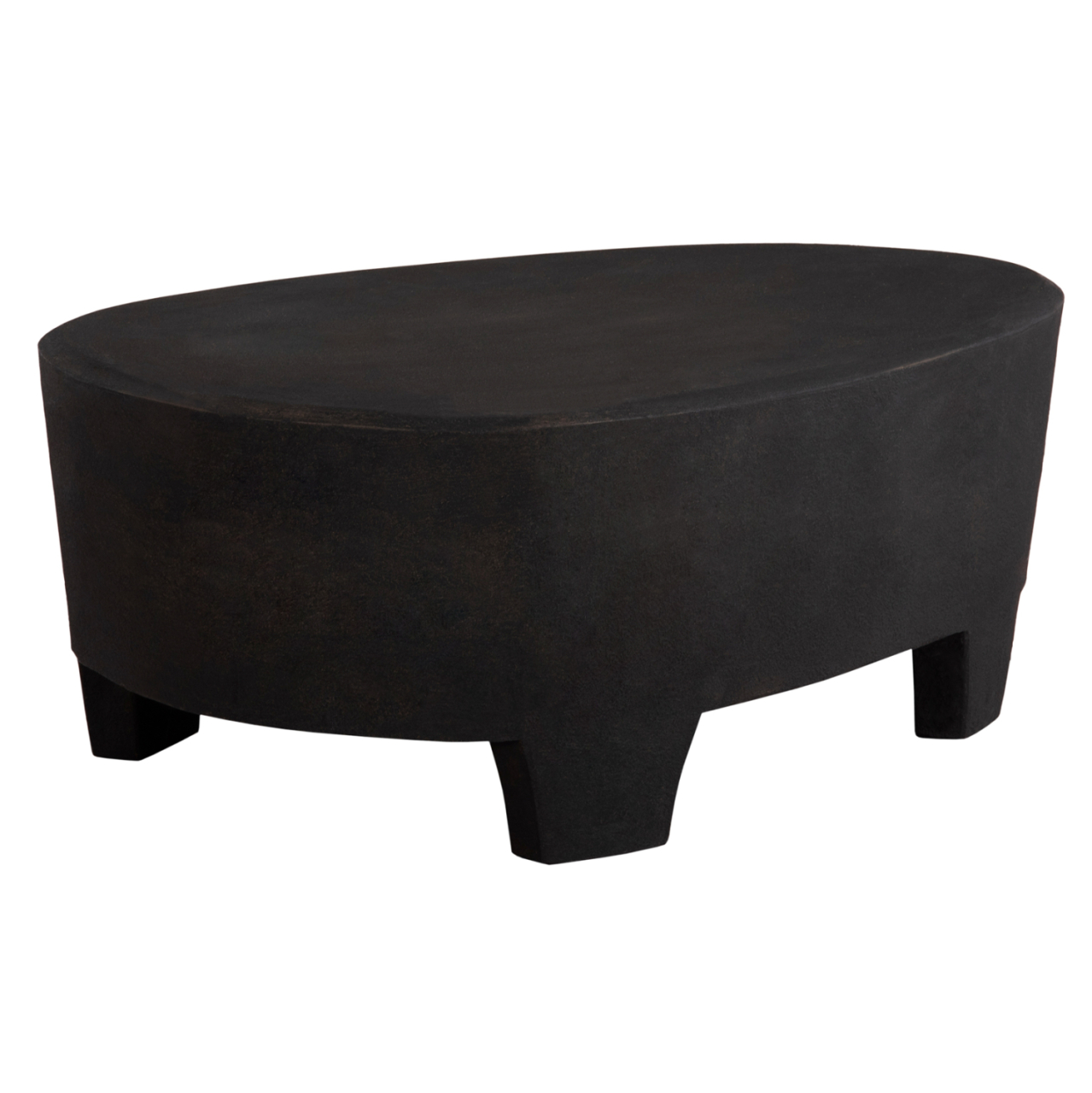 COFFEE TABLE OVAL SERIES SANTORINI FB918066 MDF IN BLACK COLOR 100x60x33Hcm. [4]