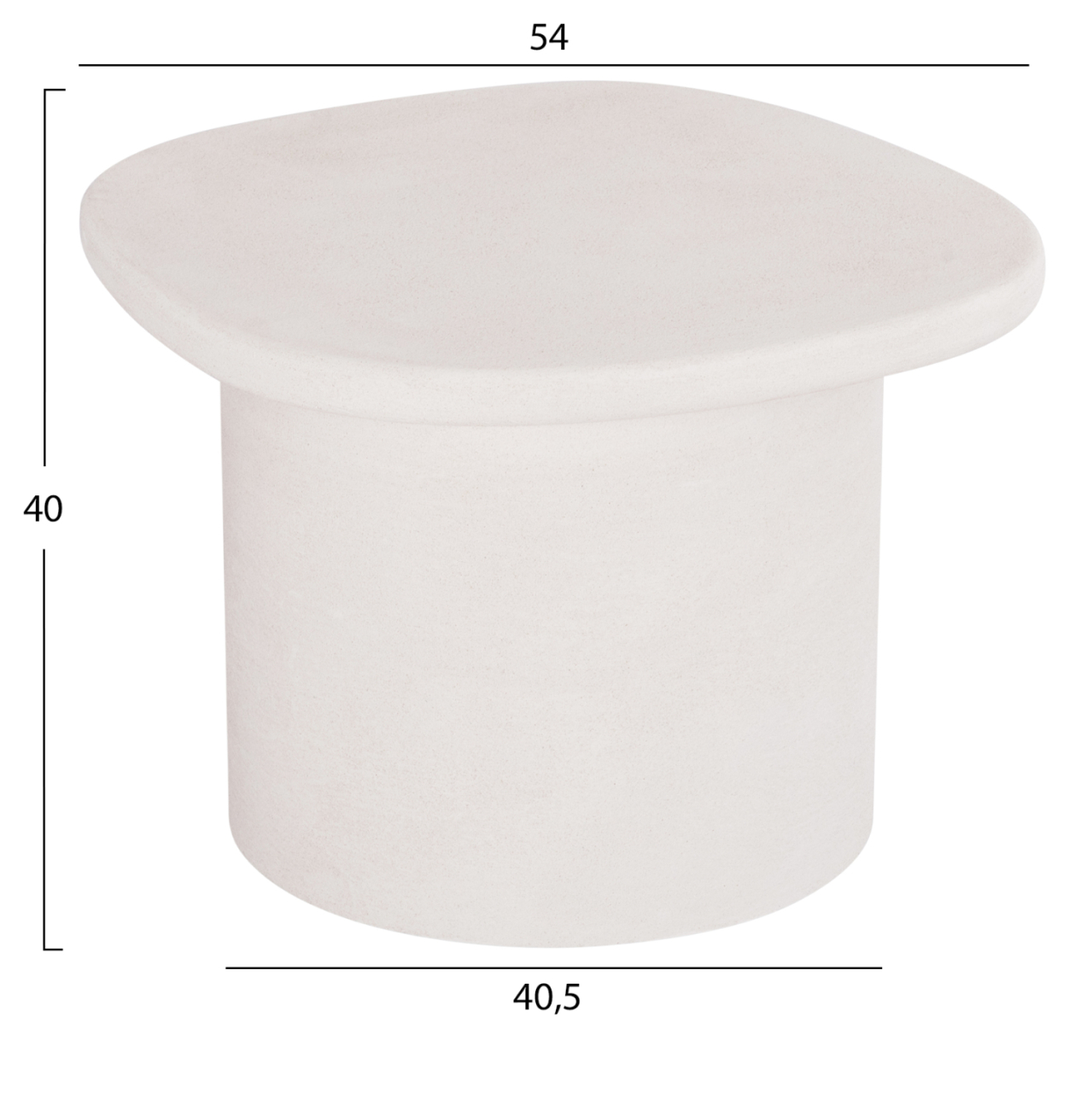 COFFEE TABLE OVAL SERIES SANTORINI HM18054 MDF IN OFF-WHITE COLOR 54x54.5x40Hcm. [2]