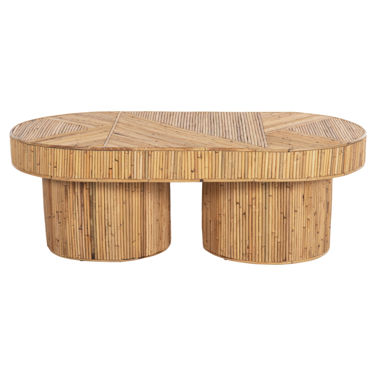COFFEE TABLE OVAL TOP GATSBY HM9870 RATTAN IN NATURAL COLOR 110x59x39Hcm. [3]