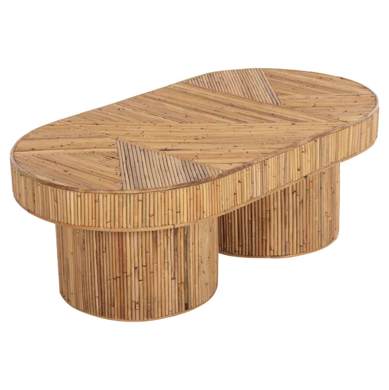 COFFEE TABLE OVAL TOP GATSBY HM9870 RATTAN IN NATURAL COLOR 110x59x39Hcm. [4]