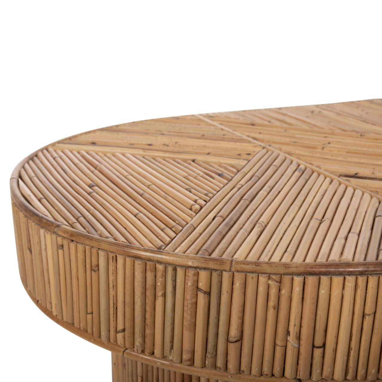 COFFEE TABLE OVAL TOP GATSBY HM9870 RATTAN IN NATURAL COLOR 110x59x39Hcm. [9]