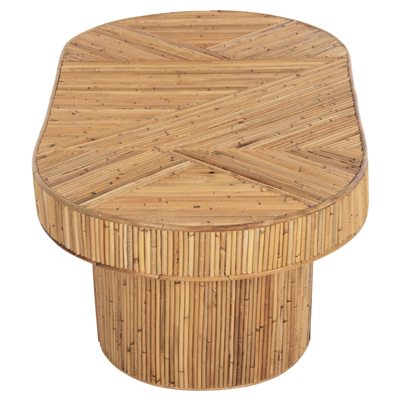 COFFEE TABLE OVAL TOP GATSBY HM9870 RATTAN IN NATURAL COLOR 110x59x39Hcm. [5]