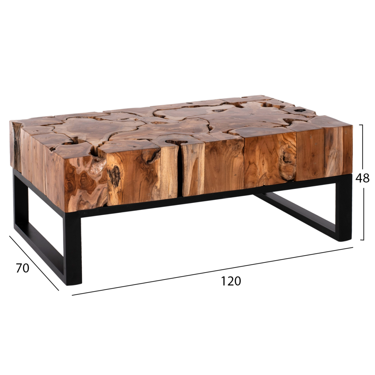 COFFEE TABLE PIEN HM9355 RECTANGULAR SOLID TEAK NATURAL 120X70X48H [2]
