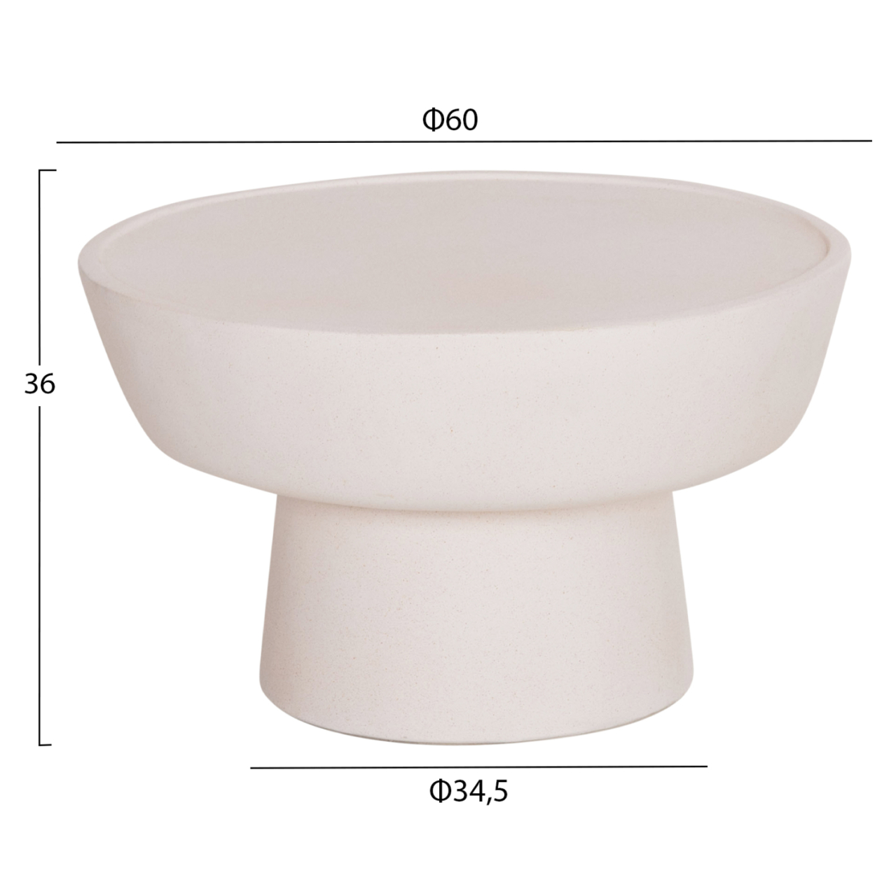 COFFEE TABLE PIRSON HM18155.02 FIBER CEMENT IN WHITE--Φ60x36Hcm. [2]