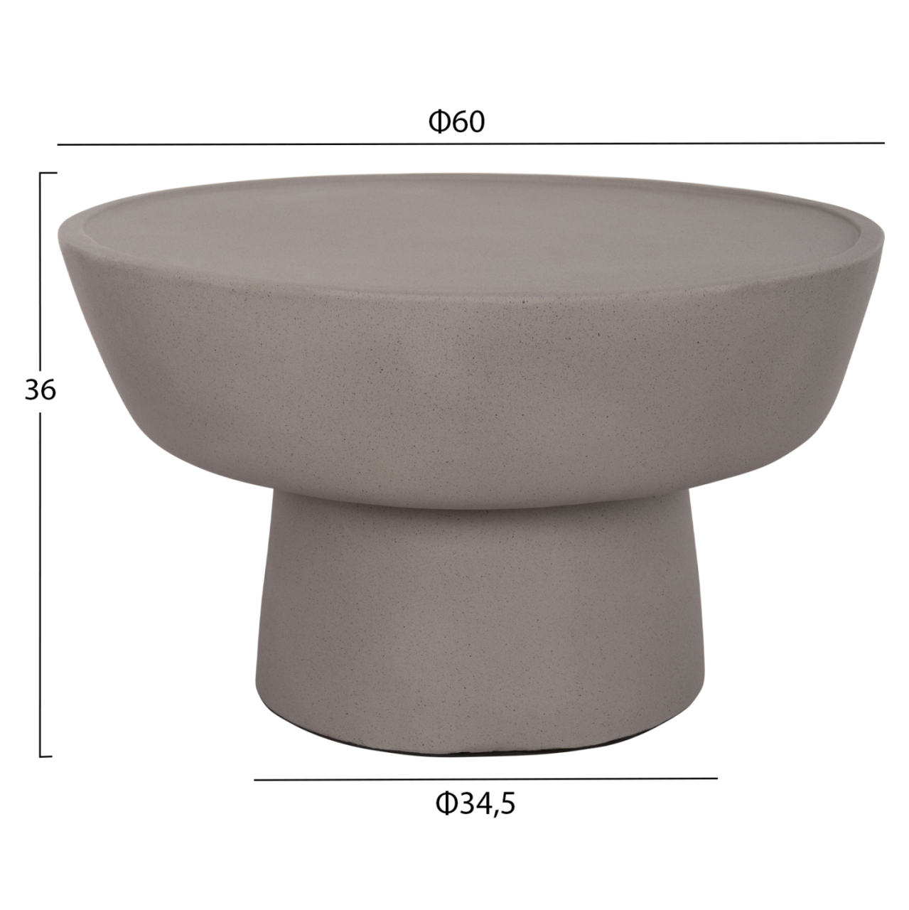 COFFEE TABLE PIRSON HM18155.03 FIBER CEMENT IN GREY--Φ60x36Hcm. [2]
