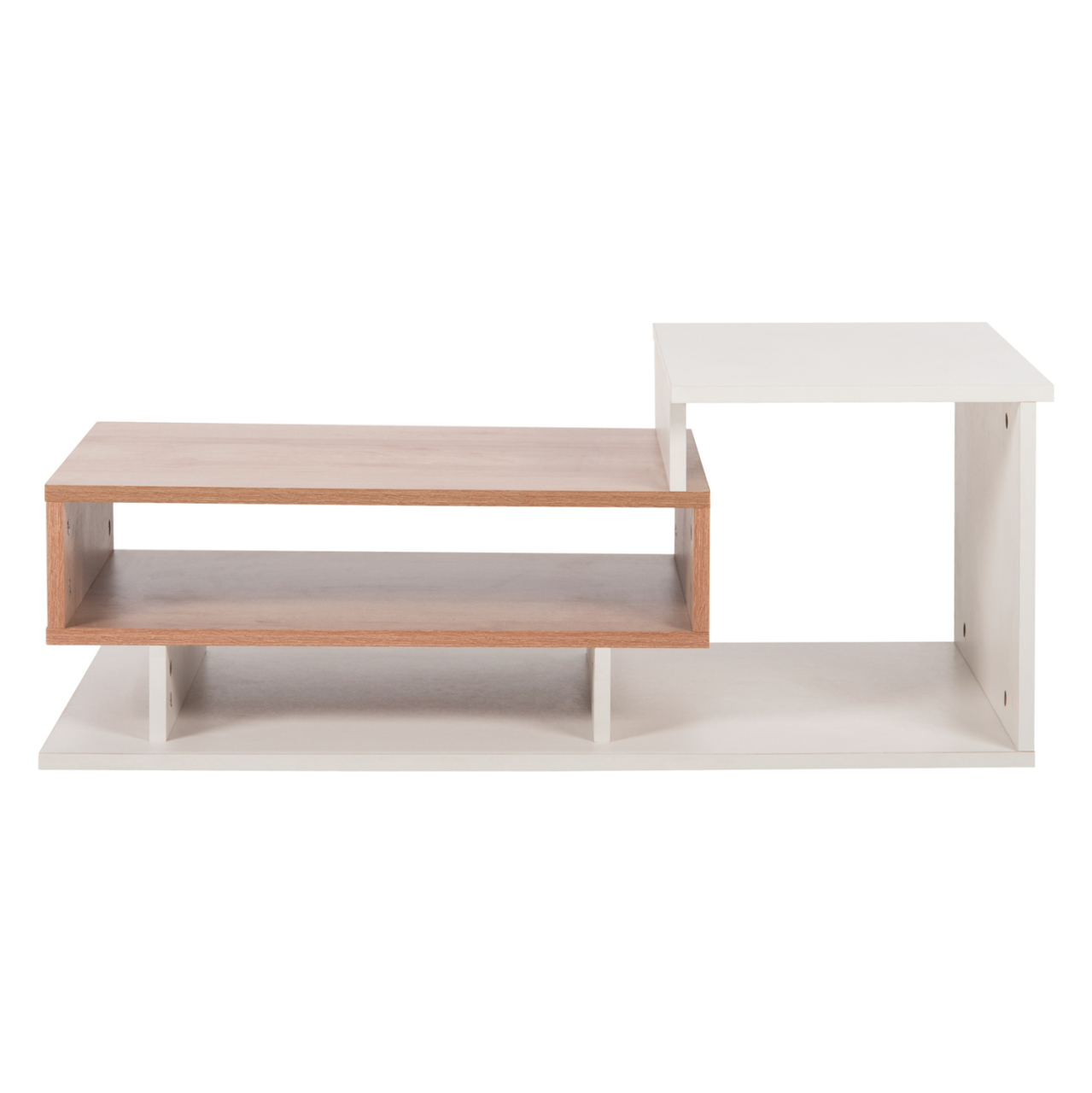 COFFEE TABLE ROSAMUND HM8868.11 MELAMINE IN WHITE and NATURAL 90x50x24,5-35Hcm. [3]