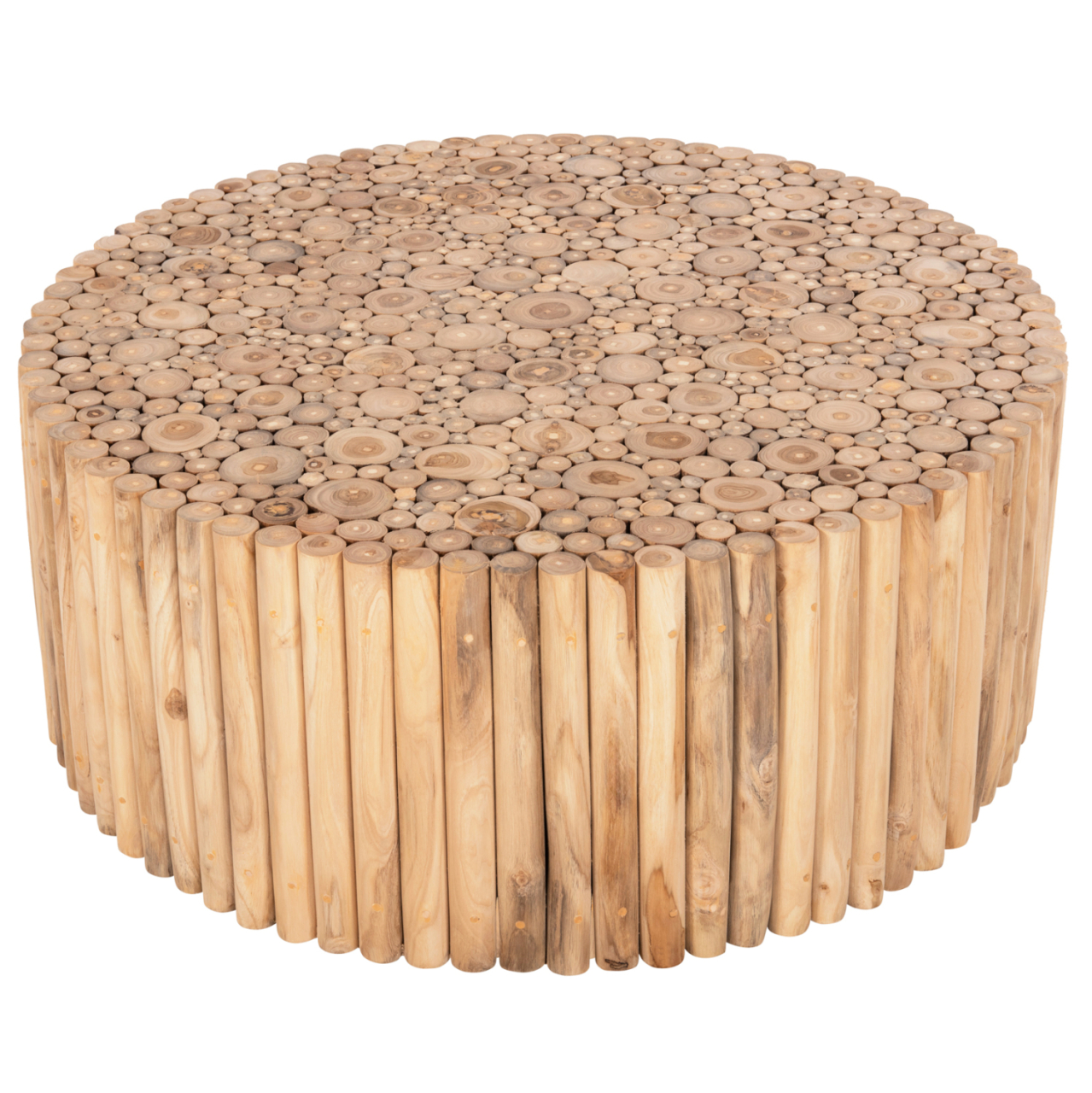 COFFEE TABLE ROUND COOTER HM9862 TEAK BRANCHES- NATURAL Φ100x40Hcm. [4]