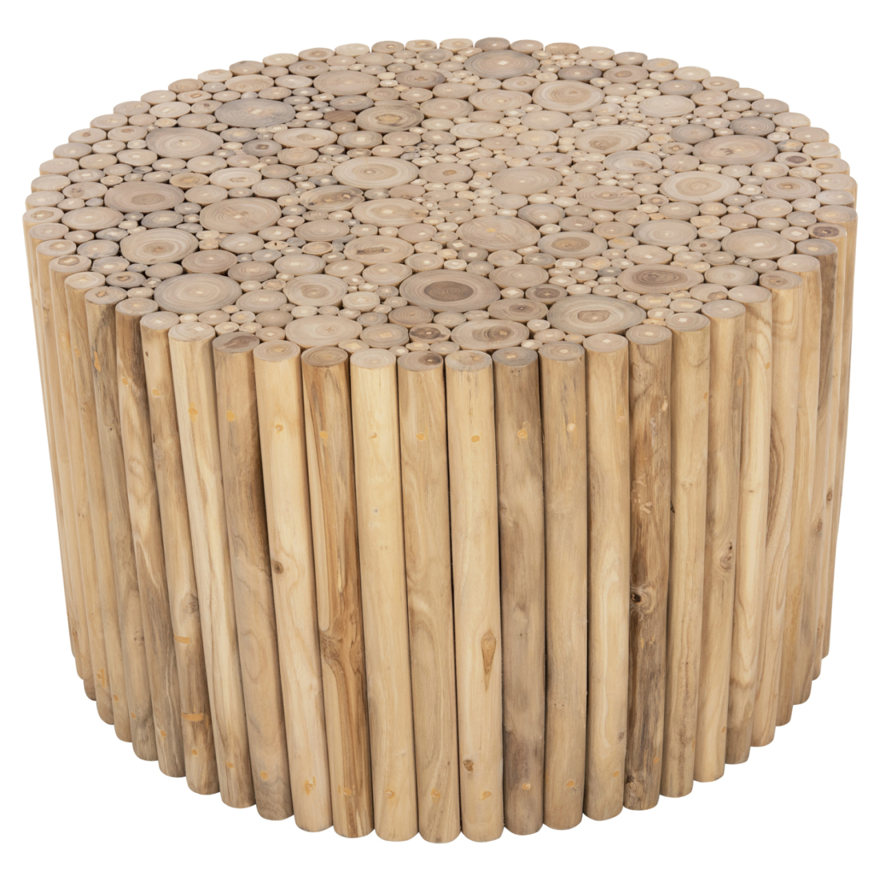 COFFEE TABLE ROUND COOTER HM9863 TEAK BRANCHES- NATURAL Φ80x50Hcm. [4]