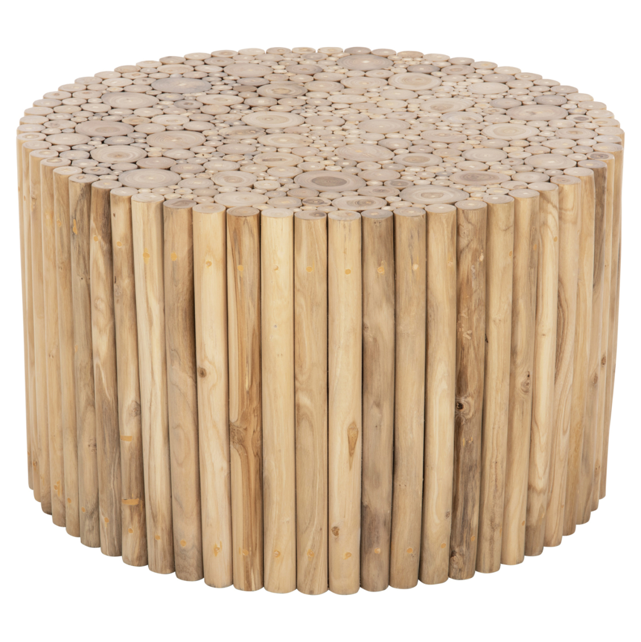COFFEE TABLE ROUND COOTER HM9863 TEAK BRANCHES- NATURAL Φ80x50Hcm. [3]