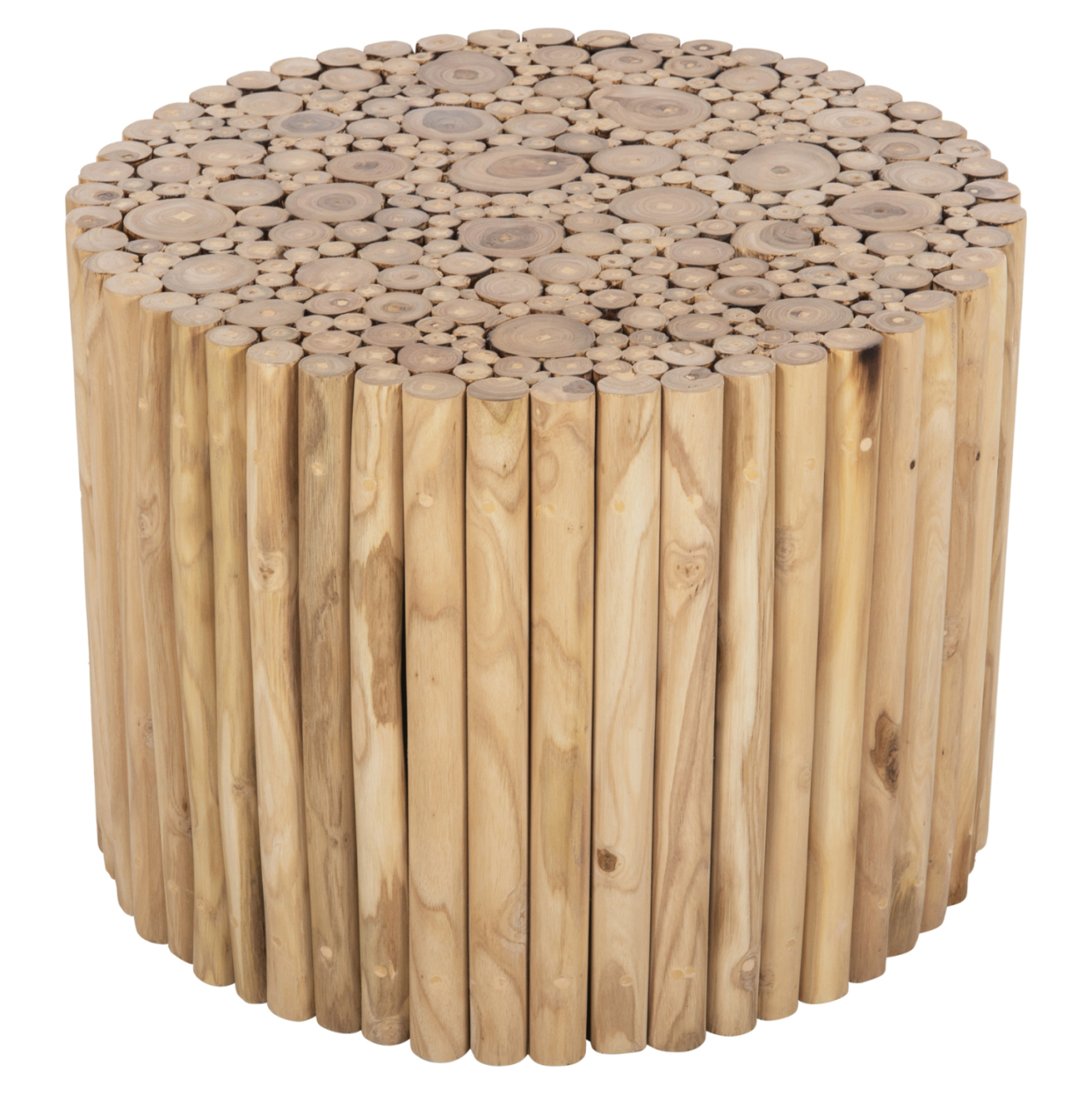 COFFEE TABLE ROUND COOTER HM9864 TEAK BRANCHES- NATURAL Φ60,5x46Hcm. [3]