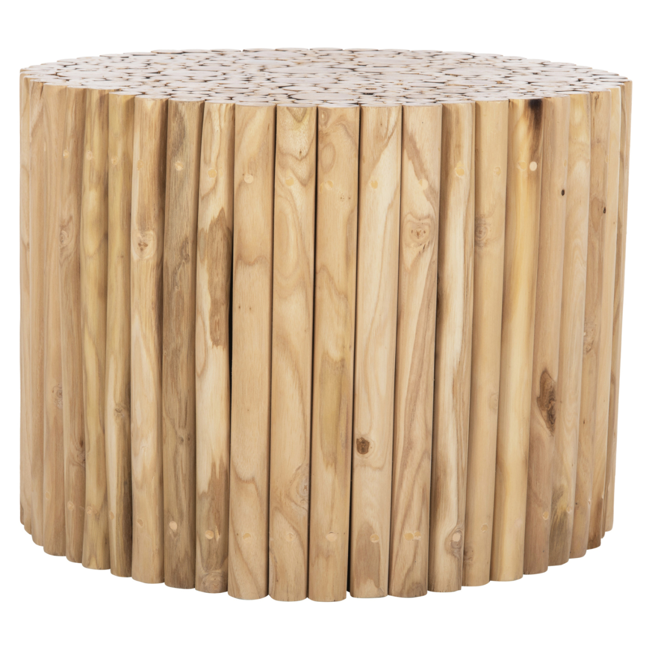 COFFEE TABLE ROUND COOTER HM9864 TEAK BRANCHES- NATURAL Φ60,5x46Hcm. [4]