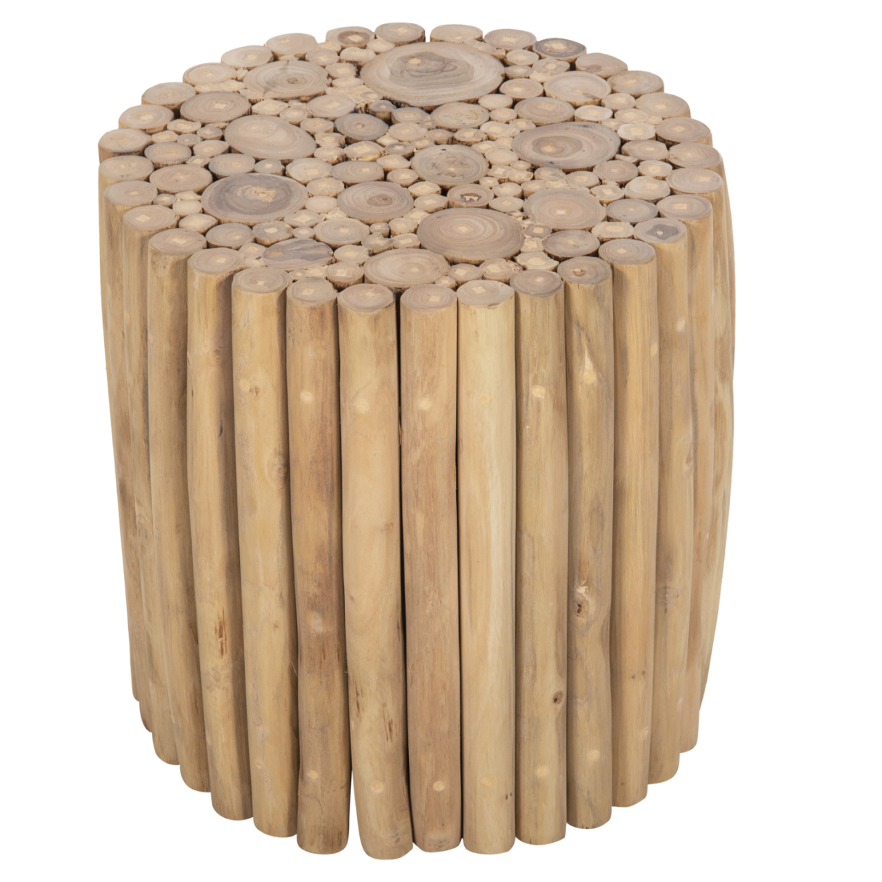 COFFEE TABLE ROUND COOTER HM9865 TEAK BRANCHES- NATURAL Φ39x40.5Hcm. [3]