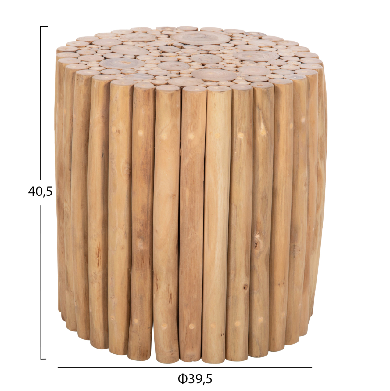 COFFEE TABLE ROUND COOTER HM9865 TEAK BRANCHES- NATURAL Φ39x40.5Hcm. [2]