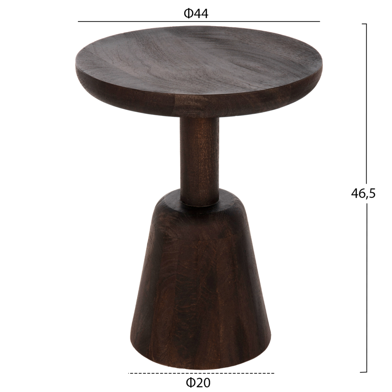 COFFEE TABLE ROUND CRABB HM9701 SOLID MANGO WOOD Φ40x49.5Hcm. [2]