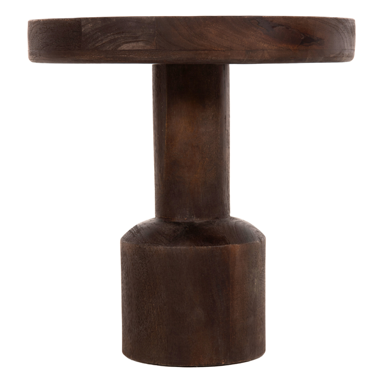 COFFEE TABLE ROUND CRAMM HM9700 SOLID MANGO WOOD IN DARK BROWN Φ45x47Hcm. [4]