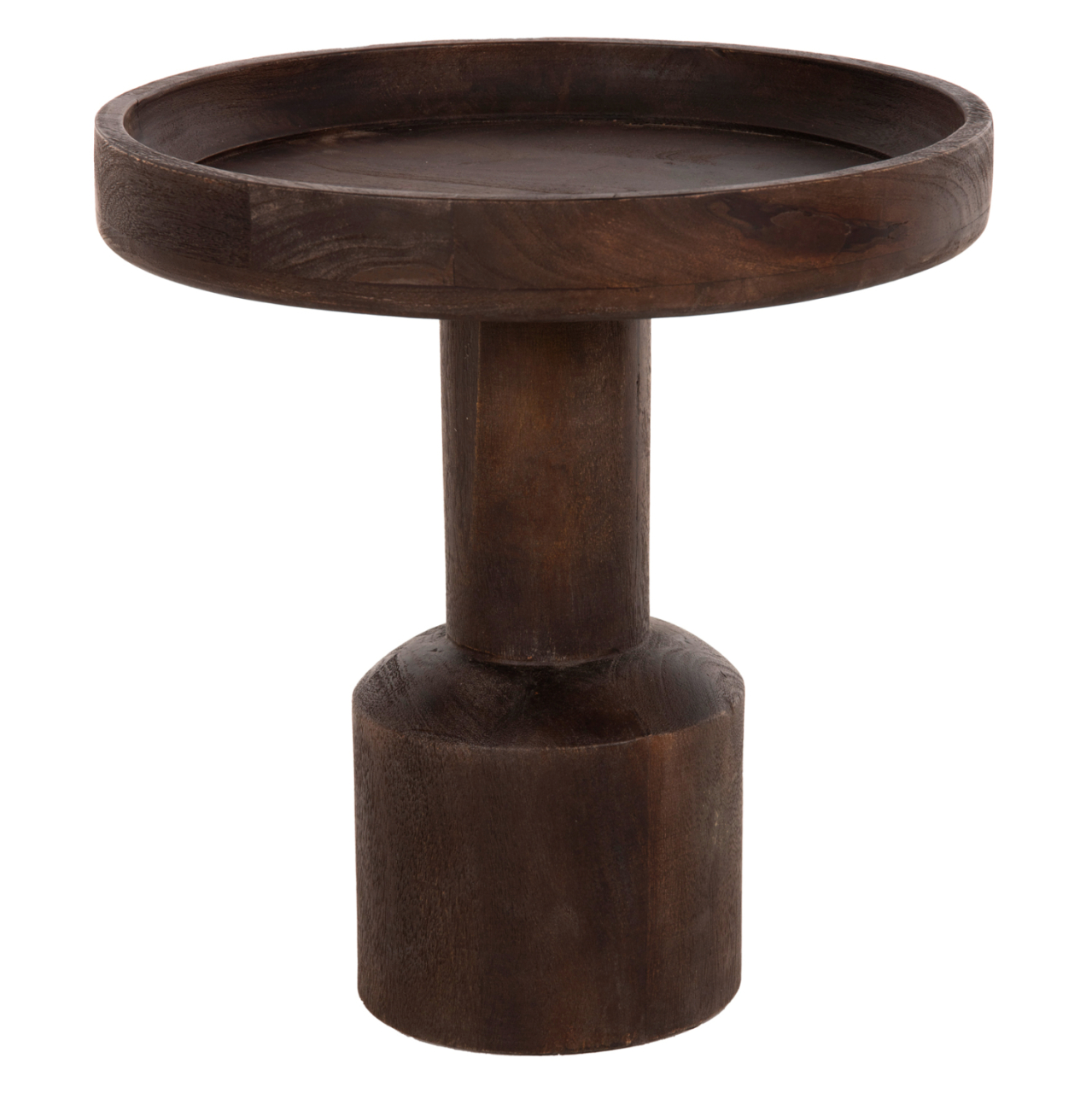 COFFEE TABLE ROUND CRAMM HM9700 SOLID MANGO WOOD IN DARK BROWN Φ45x47Hcm. [3]