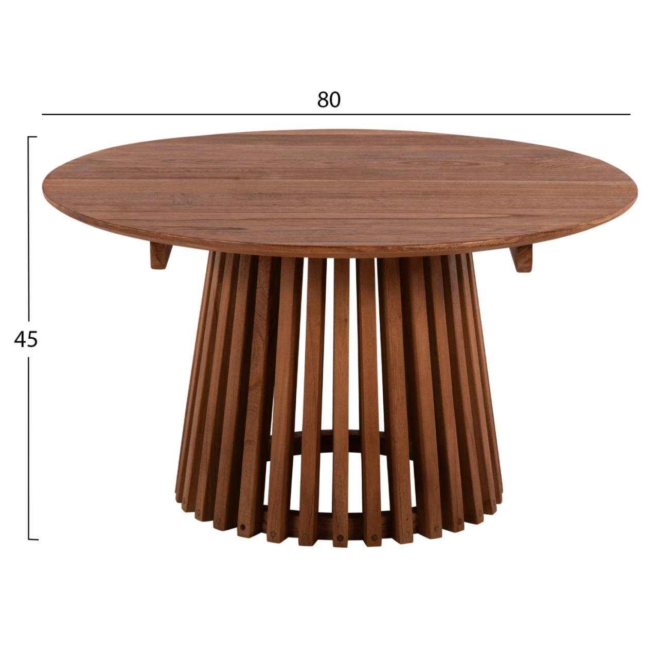COFFEE TABLE ROUND FRANTZ HM9387.11 SOLID MINDI WOOD-NATURAL Φ80X45H cm. [2]