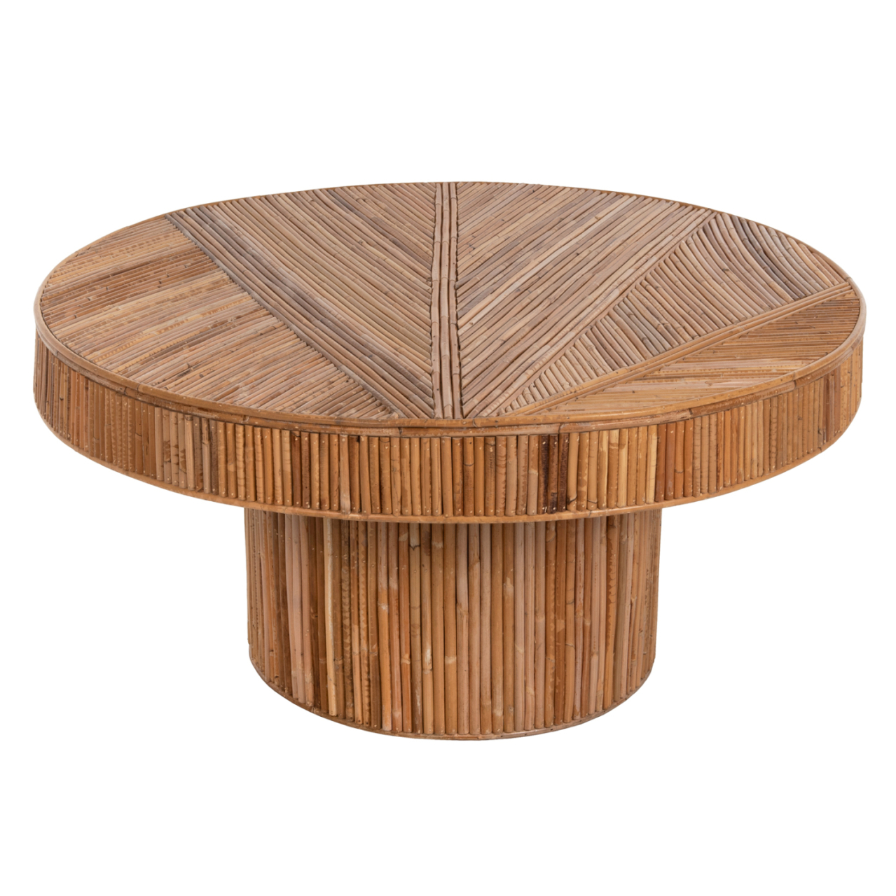 COFFEE TABLE ROUND GATSBY HM9651 RATTAN IN NATURAL COLOR Φ100x50Hcm. [3]