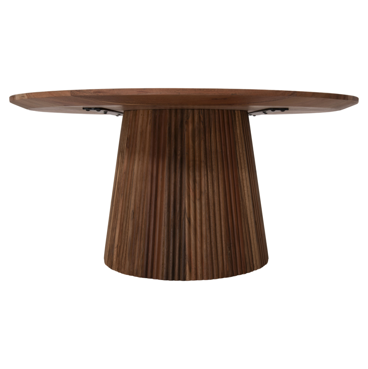COFFEE TABLE ROUND GROOT HM9697 SOLID ACACIA WOOD IN NATURAL COLOR Φ80x48Hcm. [3]