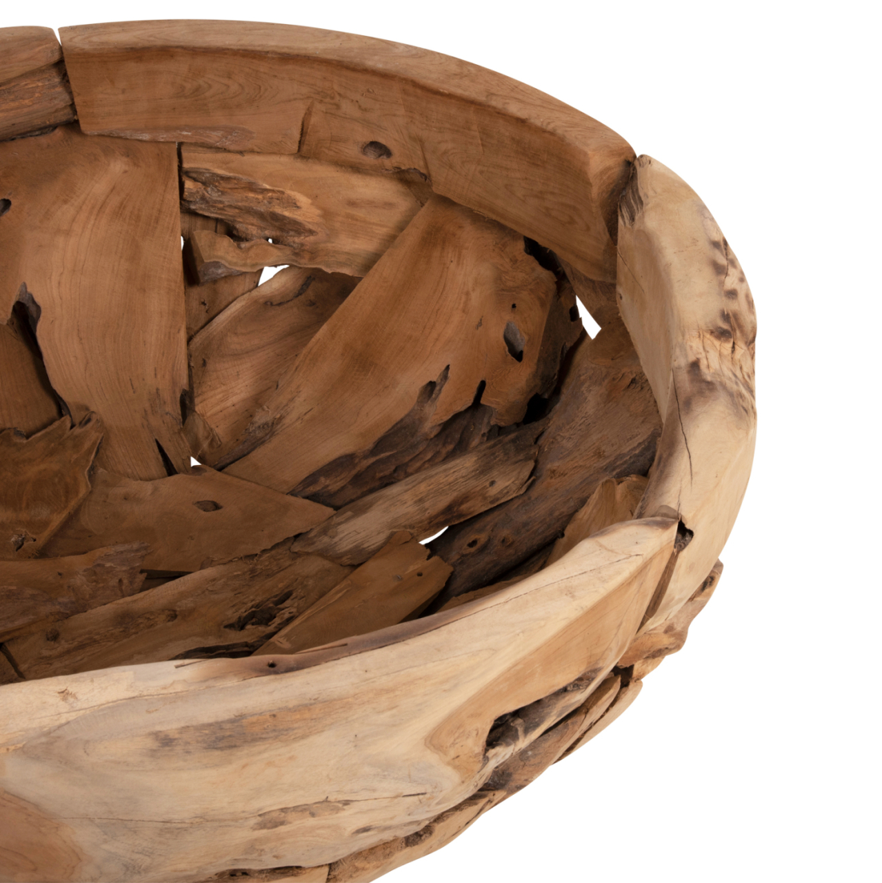 COFFEE TABLE ROUND HM4279 TEAK TREE ROOT PIECES IN NATURAL COLOR Φ100x43,5Hcm. [3]