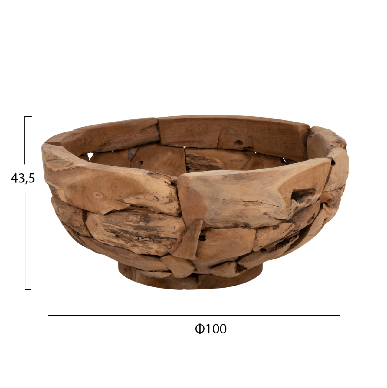 COFFEE TABLE ROUND HM4279 TEAK TREE ROOT PIECES IN NATURAL COLOR Φ100x43,5Hcm. [2]