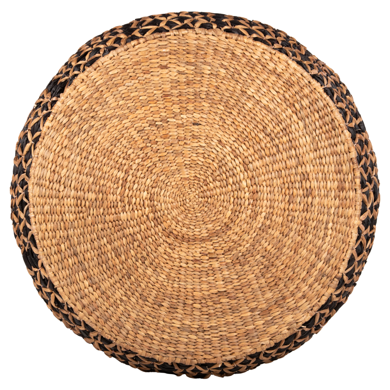 COFFEE TABLE ROUND ILION HM7868 WATER HYACINTH IN BLACK-NATURAL COLOR Φ115x45Hcm. [3]