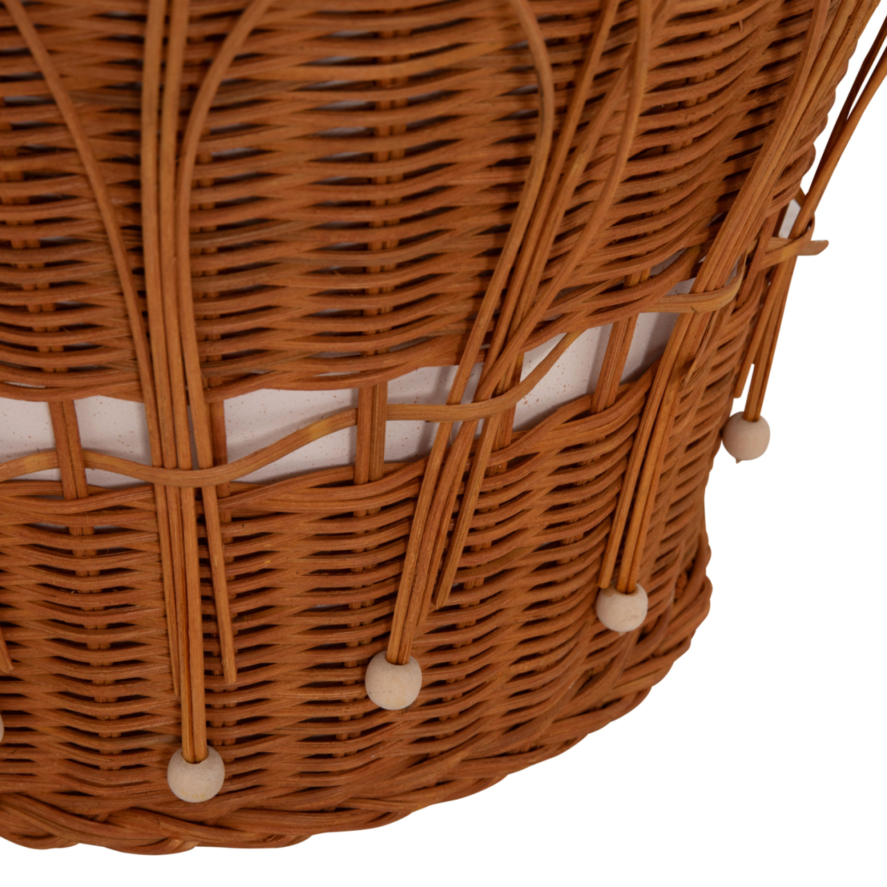 COFFEE TABLE ROUND PERRAL HM18164.02L FIBER CEMENT IN WHITE-NATURAL RATTAN--Φ55x45Hcm. [9]