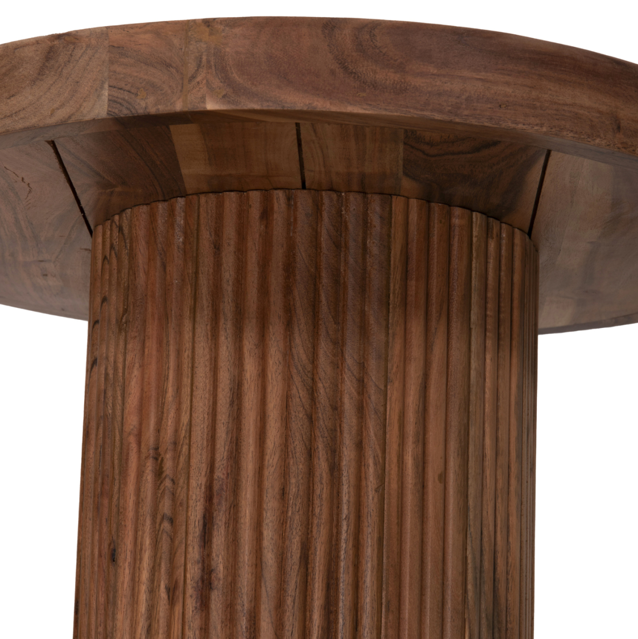 COFFEE TABLE ROUND RAJJEH HM9692 SOLID ACACIA WOOD IN NATURAL Φ50x60Hcm. [6]