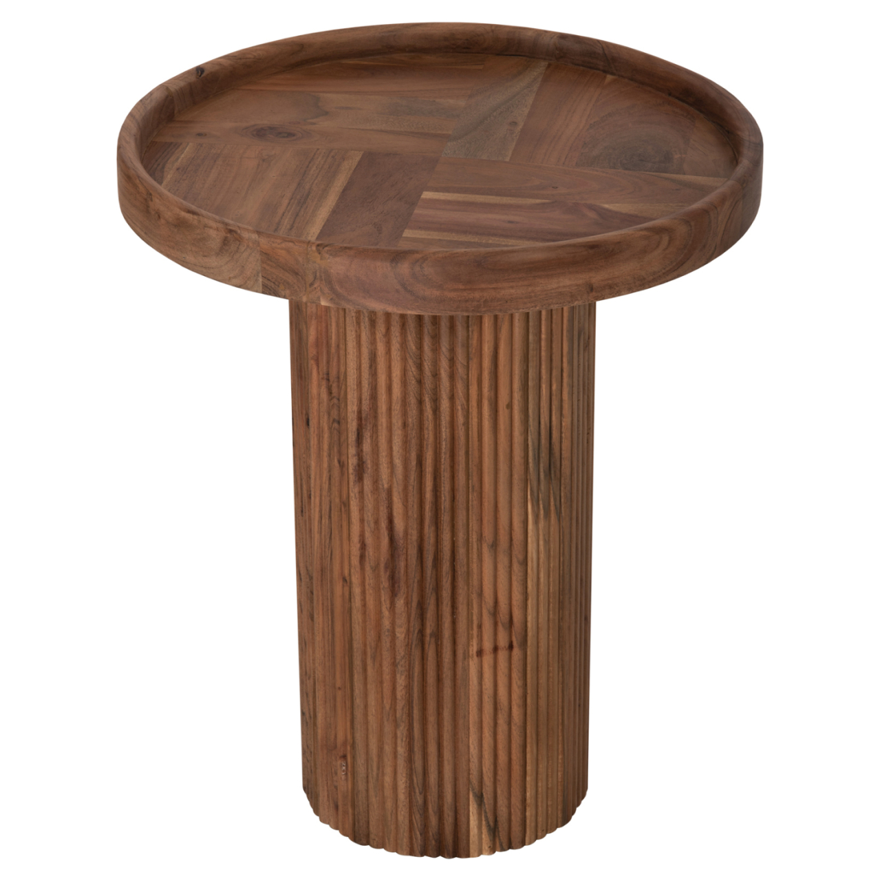 COFFEE TABLE ROUND RAJJEH HM9692 SOLID ACACIA WOOD IN NATURAL Φ50x60Hcm. [3]