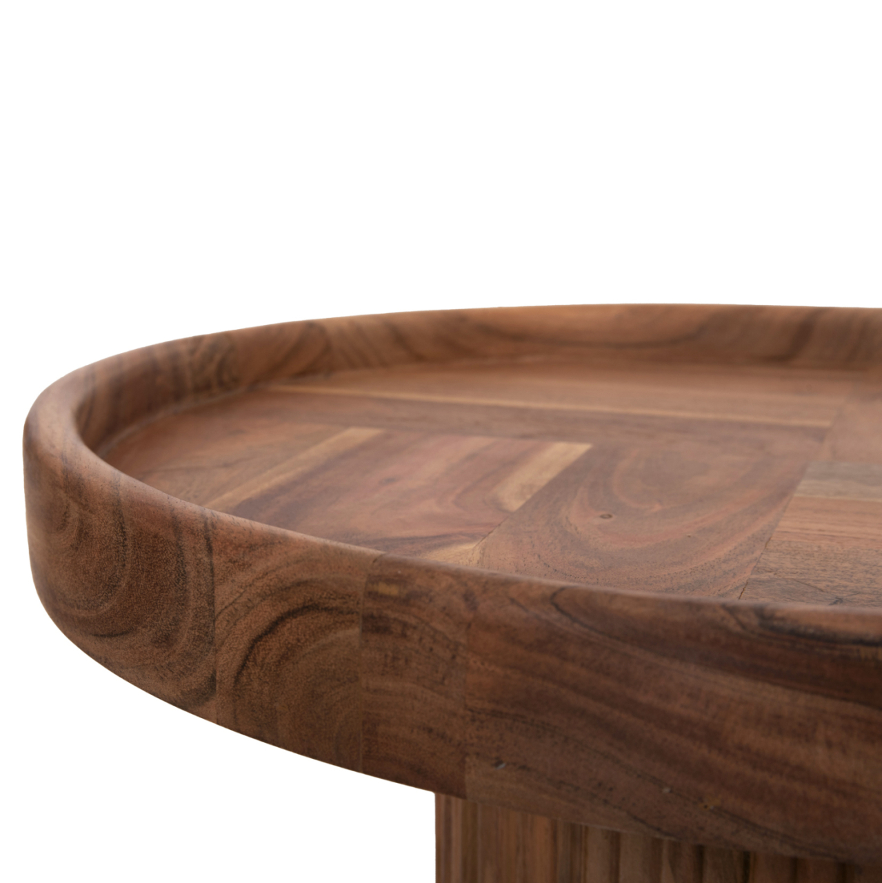 COFFEE TABLE ROUND RAJJEH HM9692 SOLID ACACIA WOOD IN NATURAL Φ50x60Hcm. [7]