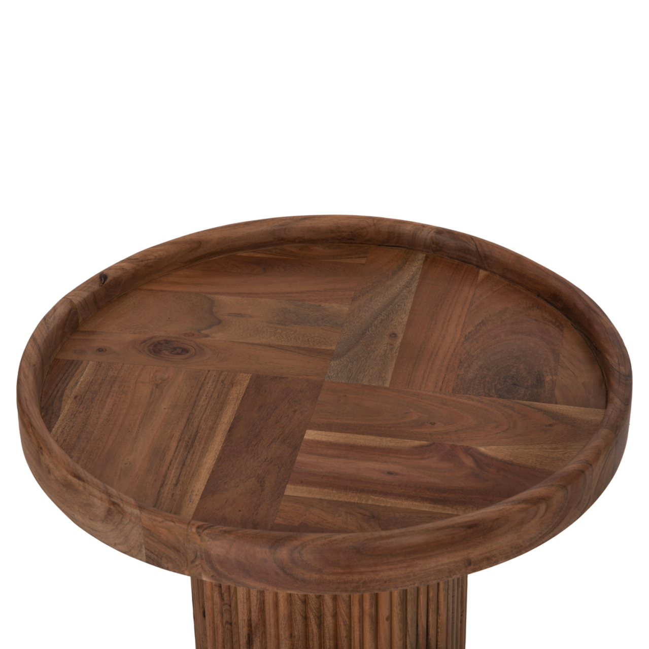 COFFEE TABLE ROUND RAJJEH HM9692 SOLID ACACIA WOOD IN NATURAL Φ50x60Hcm. [5]