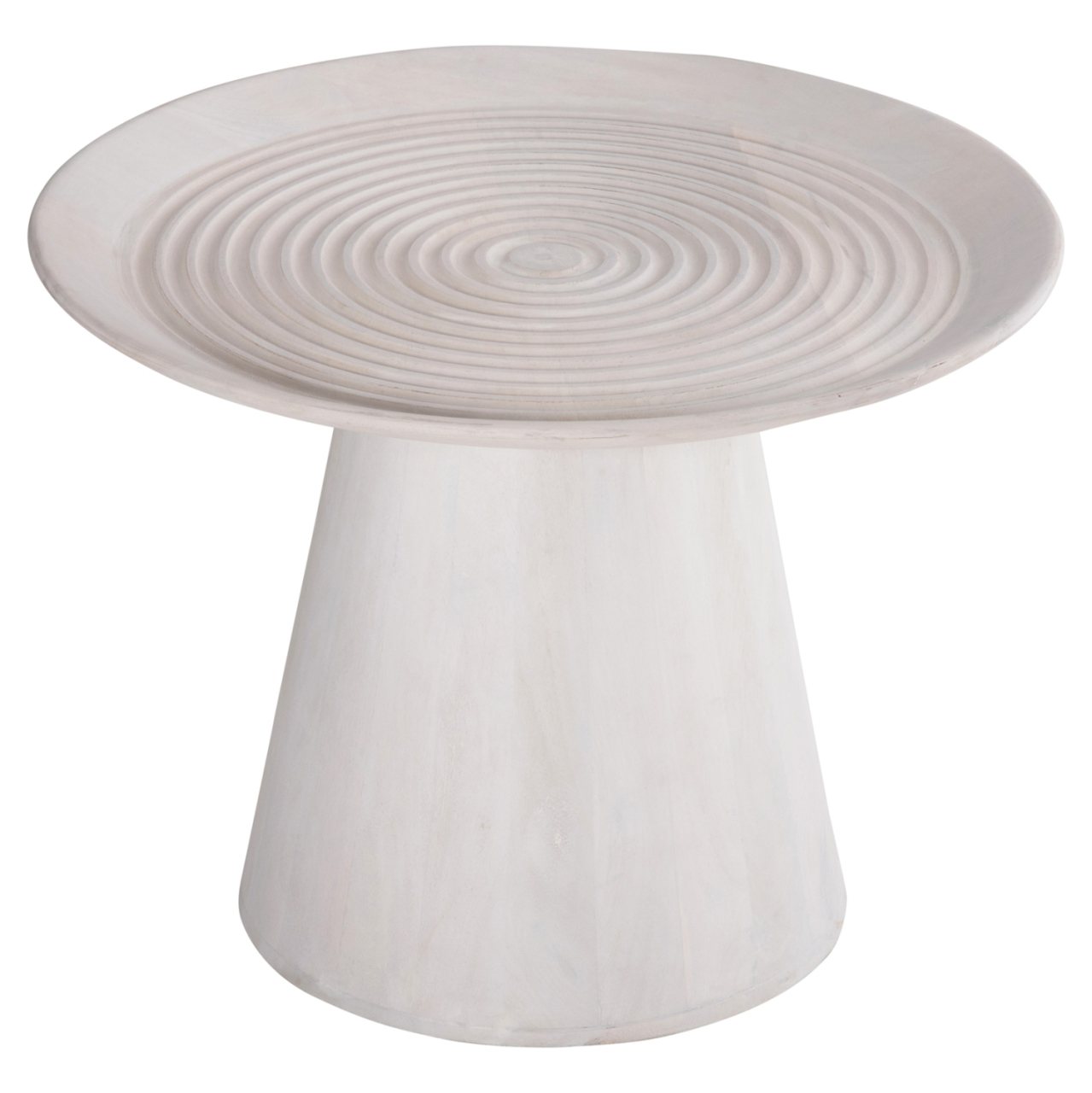 COFFEE TABLE ROUND ROSS HM9709 SOLID MANGO WOOD IN WHITE Φ60x45Hcm. [3]
