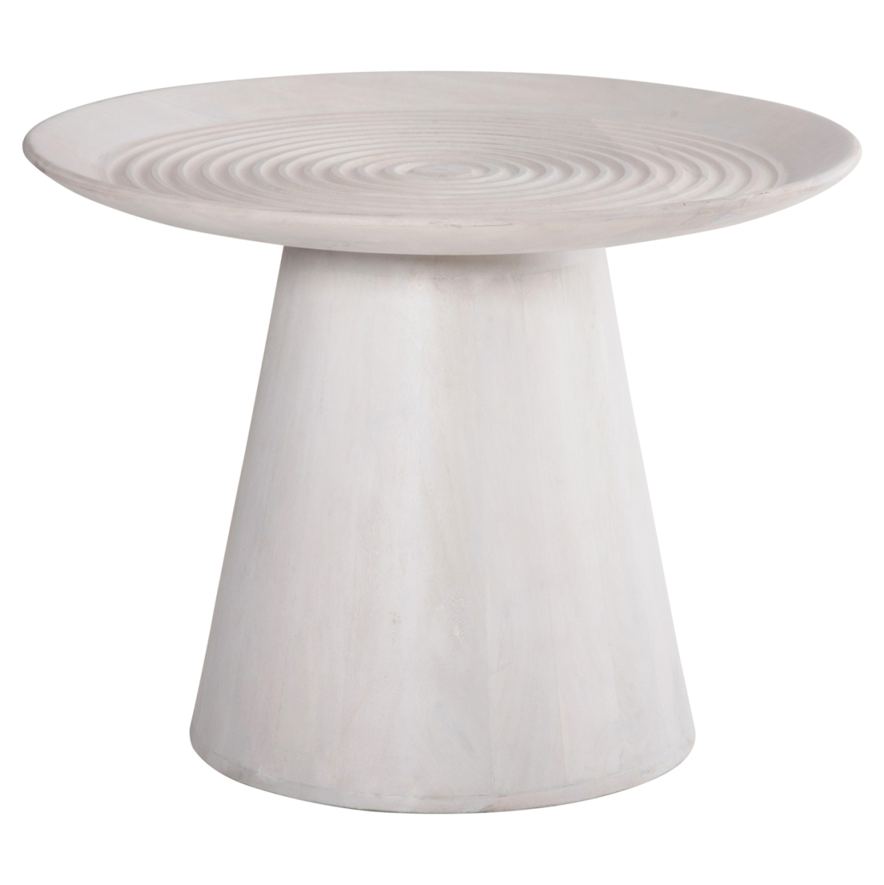 COFFEE TABLE ROUND ROSS HM9709 SOLID MANGO WOOD IN WHITE Φ60x45Hcm. [4]
