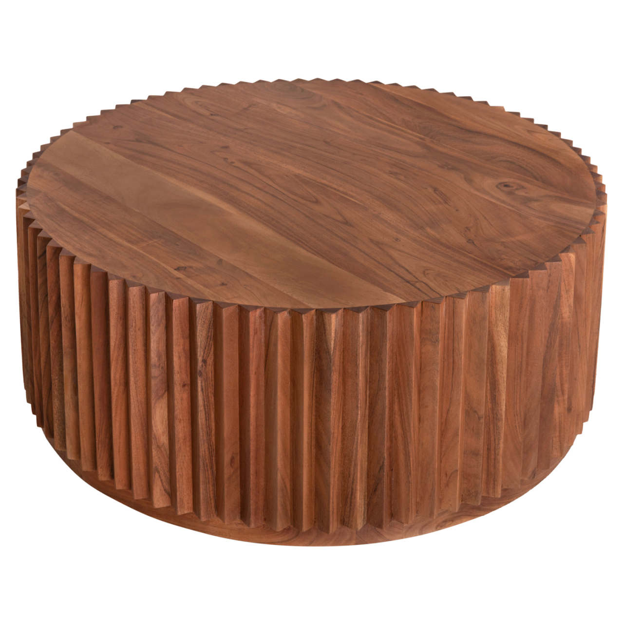 COFFEE TABLE ROUND SEDGE HM9695 SOLID ACACIA WOOD-NATURAL COLOR Φ90Χ38Hcm. [3]