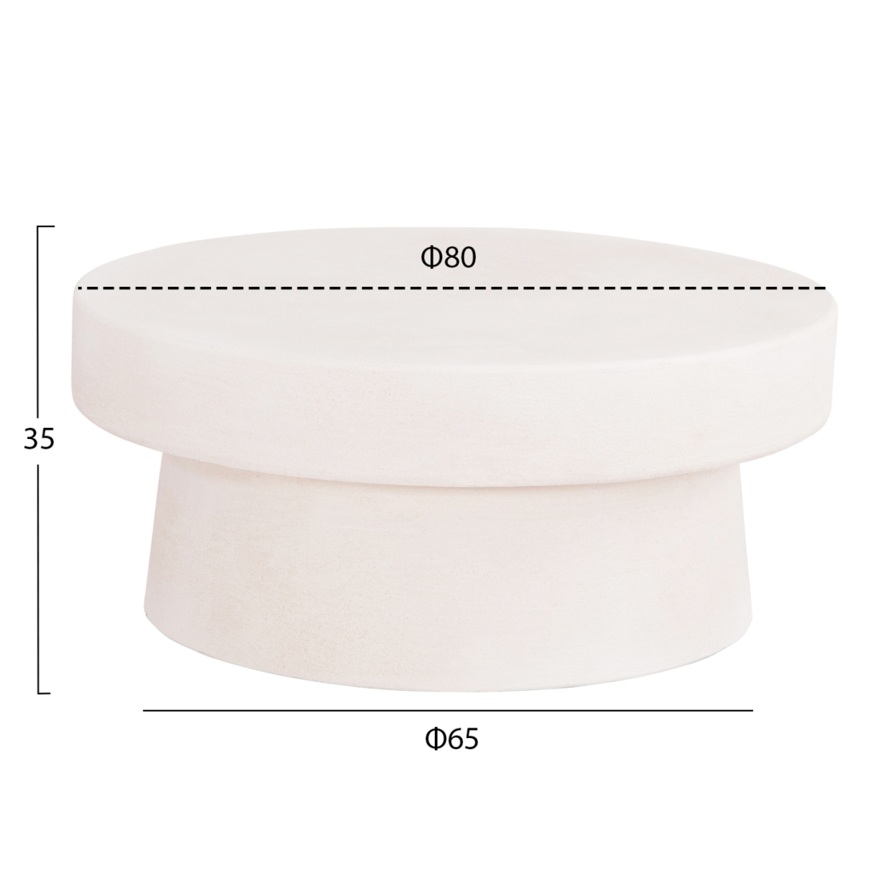 COFFEE TABLE ROUND SERIES SANTORINI HM18050 MDF IN OFF-WHITE COLOR Φ79x35Hcm. [2]