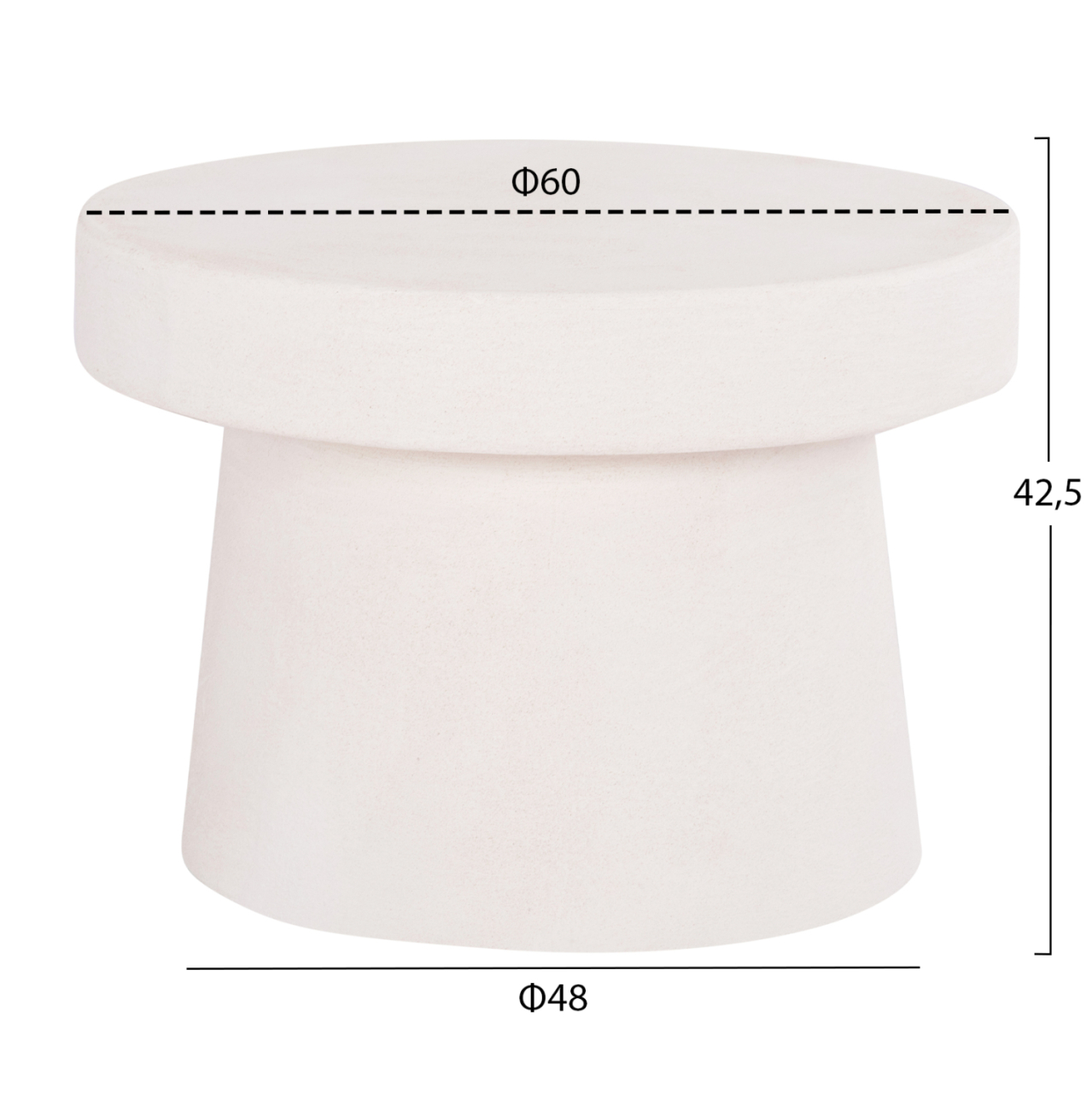 COFFEE TABLE ROUND SERIES SANTORINI HM18051 MDF IN OFF-WHITE COLOR Φ60x42.5Hcm. [2]