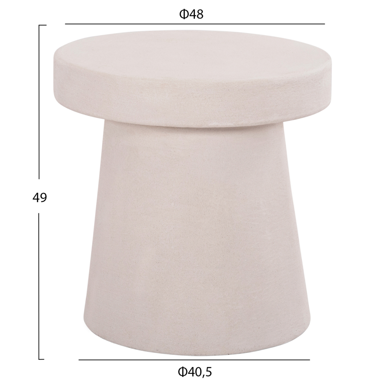 COFFEE TABLE ROUND SERIES SANTORINI HM18052 MDF IN OFF-WHITE COLOR Φ48x49Hcm. [2]