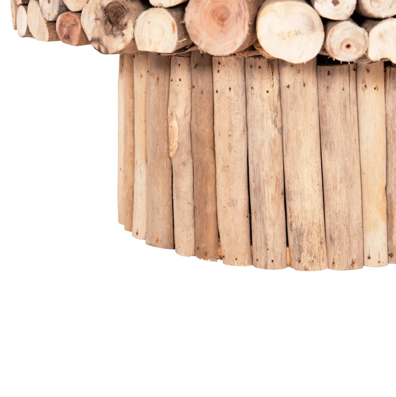 COFFEE TABLE ROUND SPARROW HM9963 DRIFTWOOD--GLASS Φ65x51.5Hcm. [5]