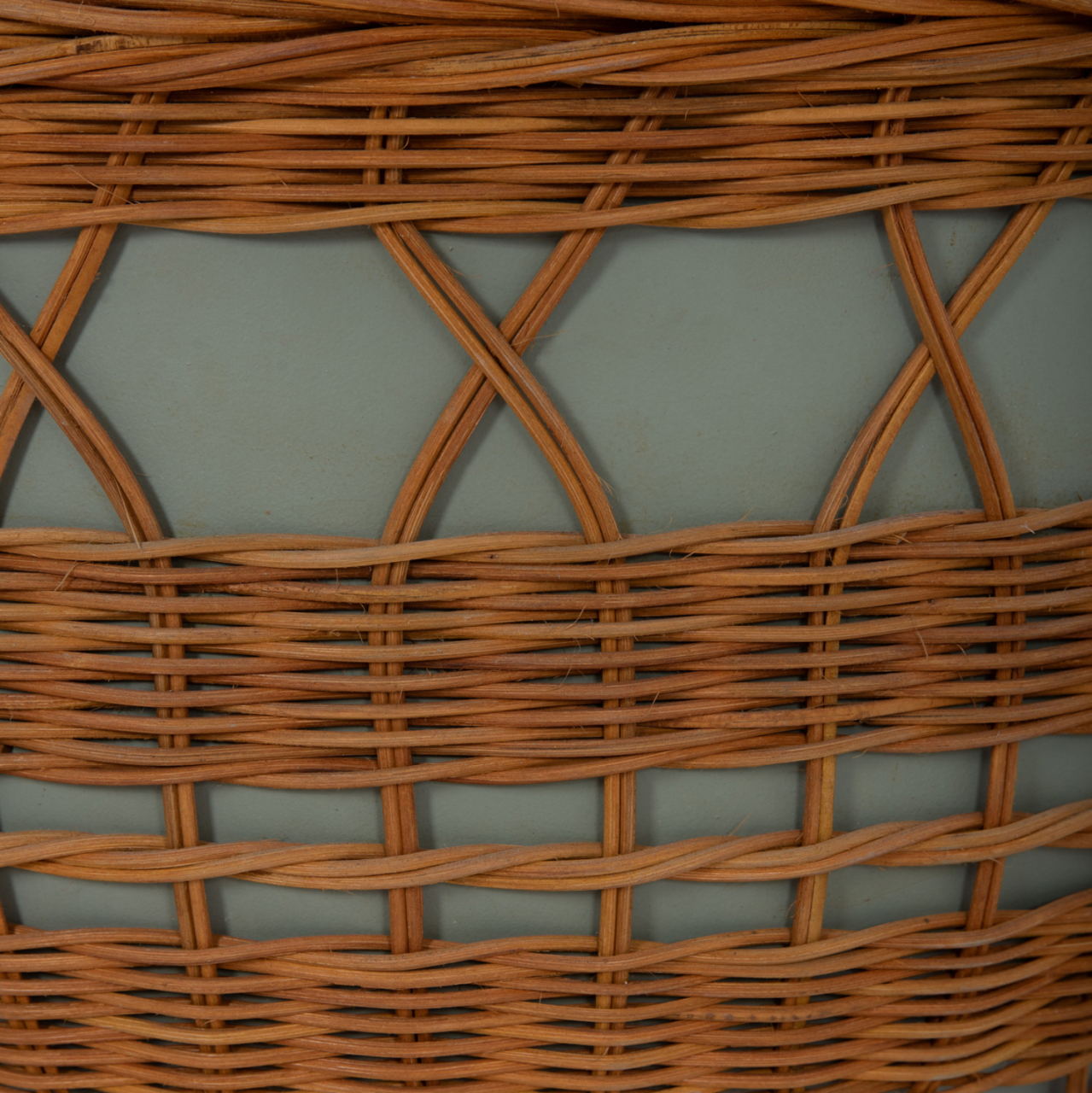 COFFEE TABLE ROUND VILHENA HM18165 FIBER CEMENT GREEN--NATURAL RATTAN Φ56x47Hcm. [10]