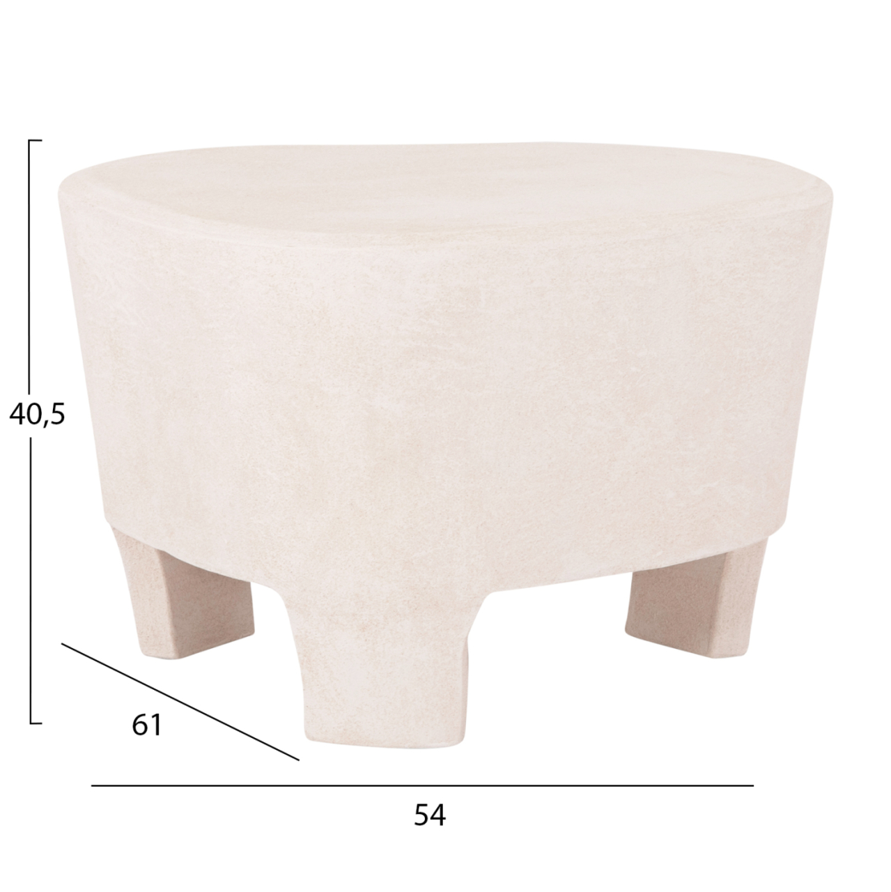 COFFEE TABLE SERIES SANTORINI HM18053 MDF IN OFF-WHITE COLOR 54x61x40.5Hcm. [2]