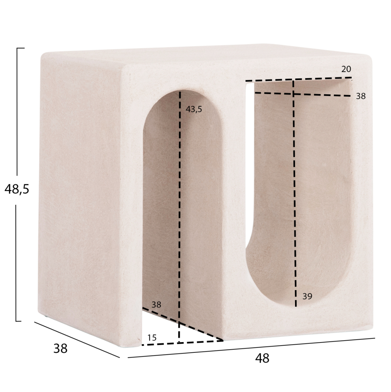 COFFEE TABLE SERIES SANTORINI HM18070 MDF IN OFF-WHITE COLOR 48x38x48,5Hcm. [2]