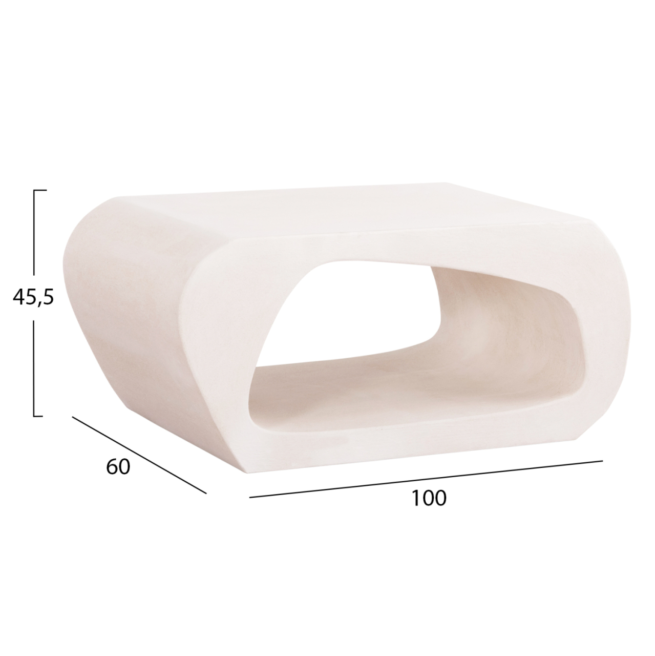 COFFEE TABLE SERIES SANTORINI HM18071 MDF IN OFF-WHITE COLOR 100x60x45Hcm. [2]
